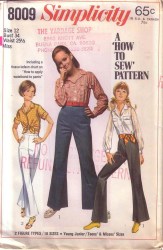 8009 YOUNG JR TEEN 69 BUTTON SHIRT, BELL BOTTOM PANTS 7/8 29''